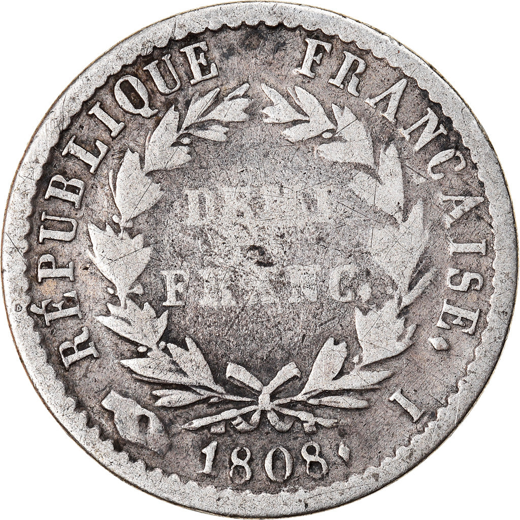 Coin, France, Napoléon I, 1/2 Franc, 1808, Limoges, VF(20-25), Silver