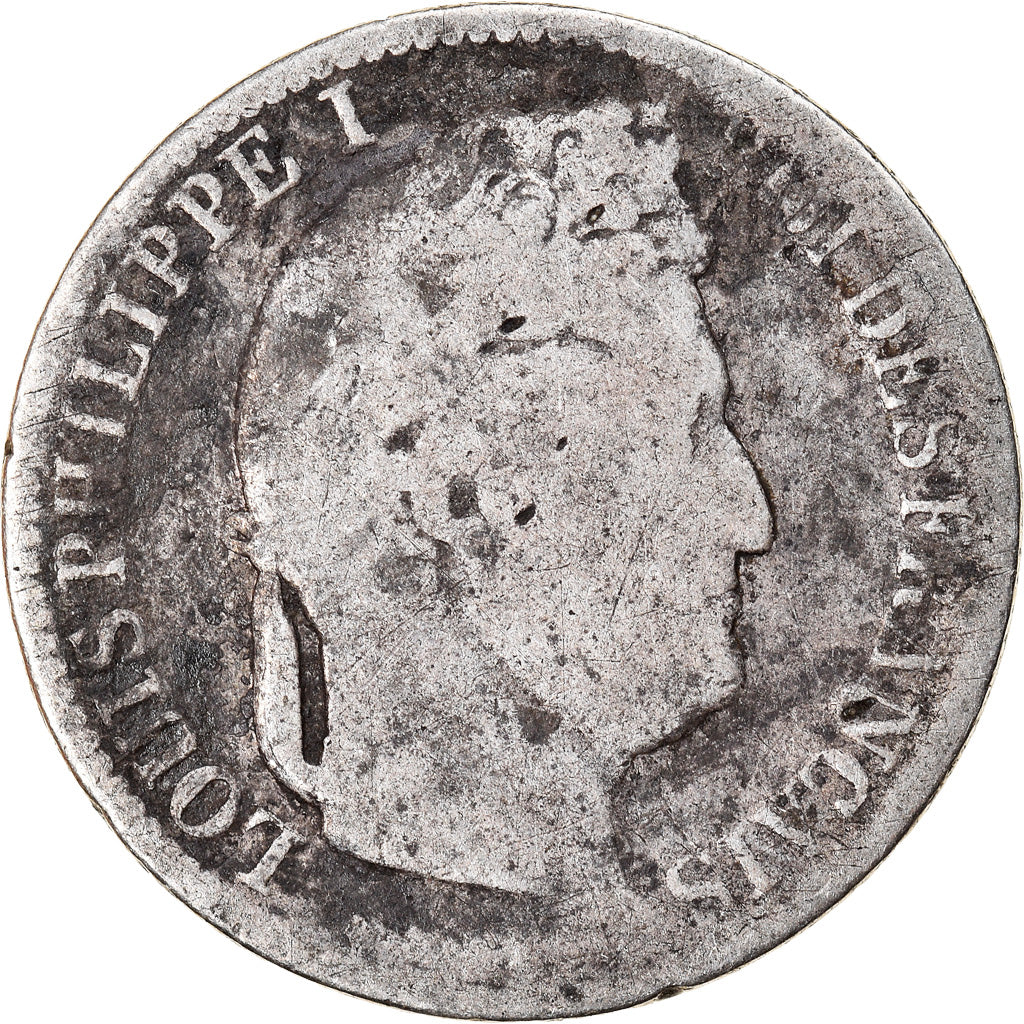 Moneta, Francja, Louis-Philippe, 1/2 Franc, 1837, Rouen, F(12-15), Srebro