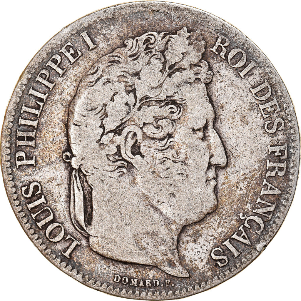 Moeda, França, Louis-Philippe, 5 Francs, 1832, Marseille, VF(20-25), Prata