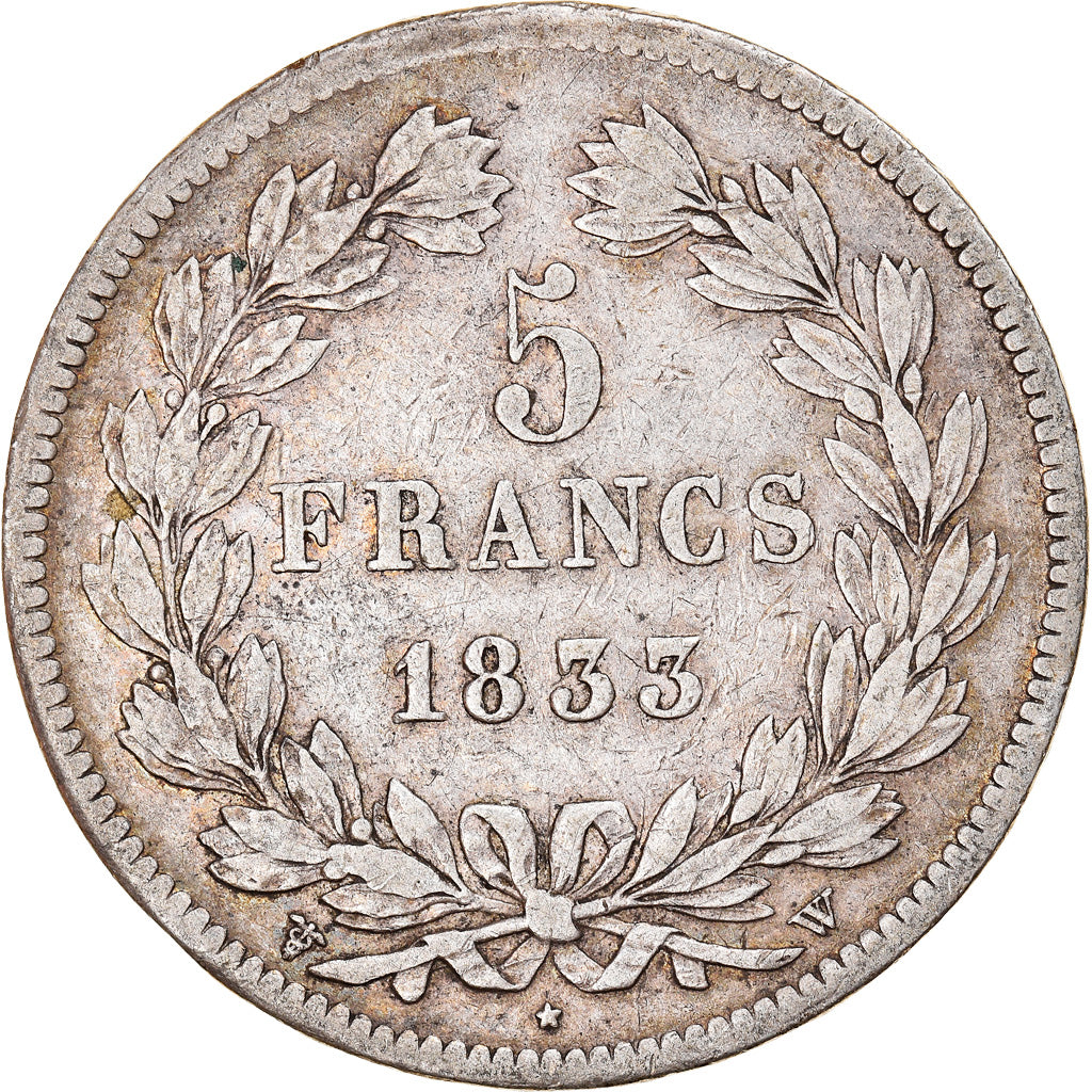 Monnaie, France, Louis-Philippe, 5 Francs, 1833, Lille, TB+, Argent