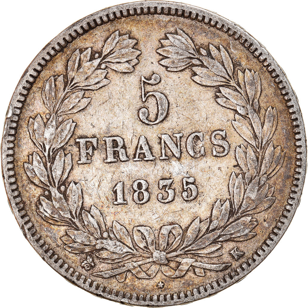 Monnaie, France, Louis-Philippe, 5 Francs, 1835, Bordeaux, TB+, Argent