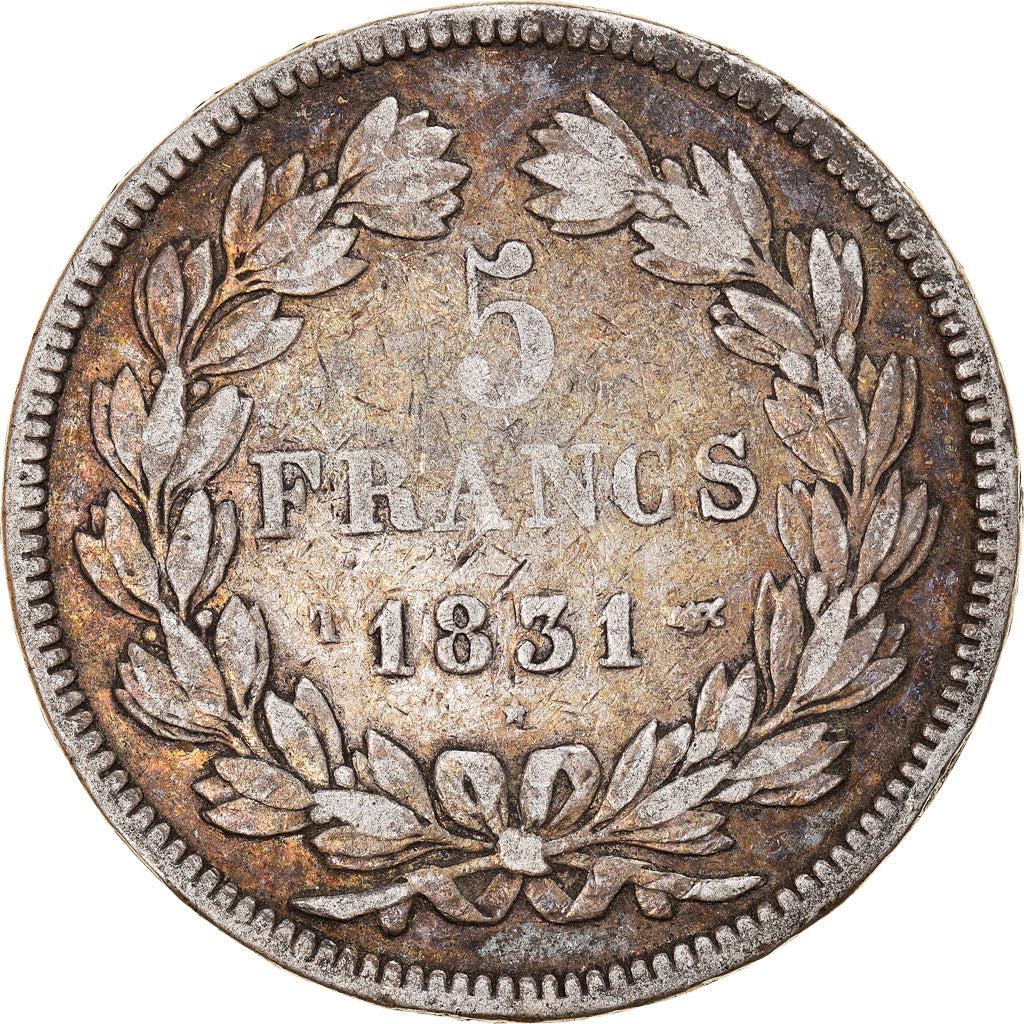 Coin, France, Louis-Philippe, 5 Francs, 1831, Nantes, VF(20-25), Silver