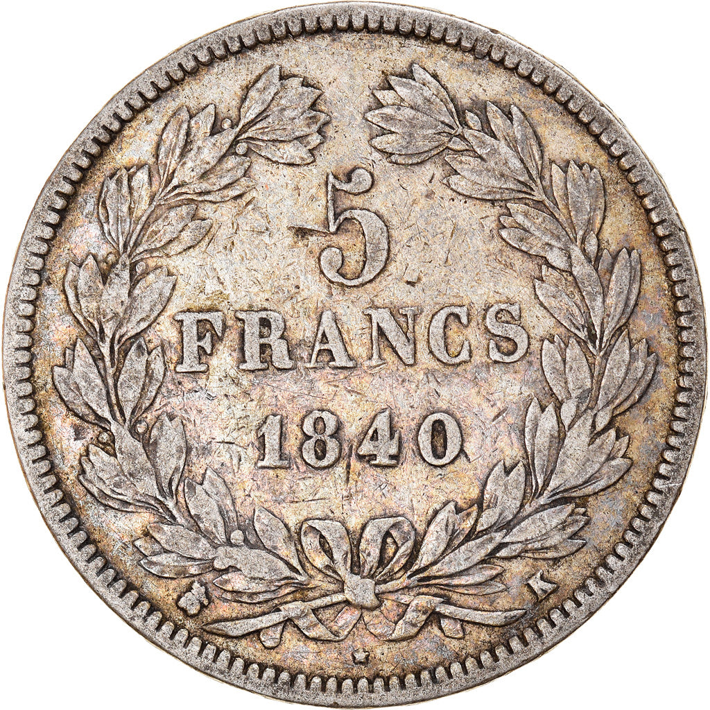Monnaie, France, Louis-Philippe, 5 Francs, 1840, Bordeaux, TB+, Argent