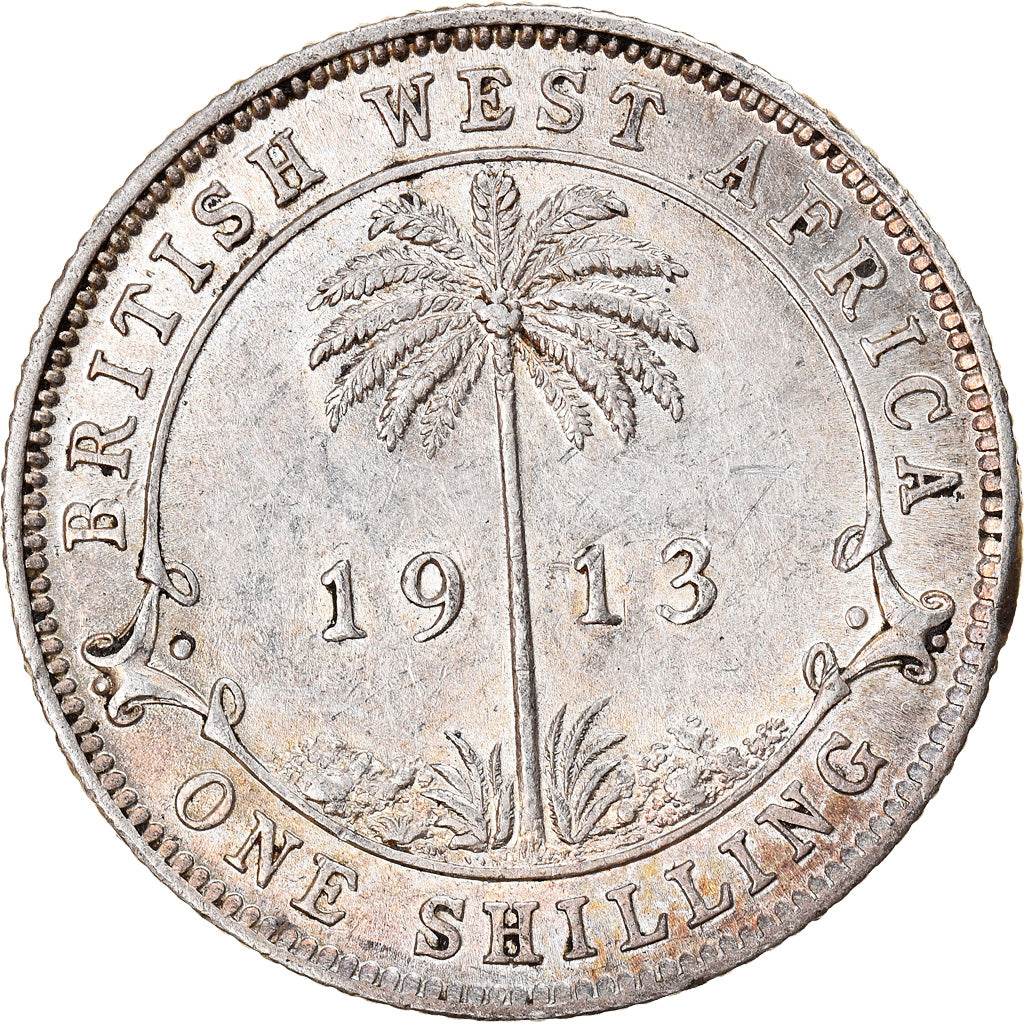 Moneta, AFRICA OCCIDENTALE BRITANNICA, George V, Shilling, 1913, BB, Argento