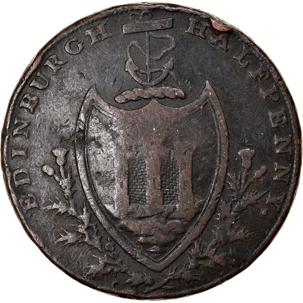 Coin, Scotland, Halfpenny Token, 1790, Edinburgh, VF(30-35), Copper