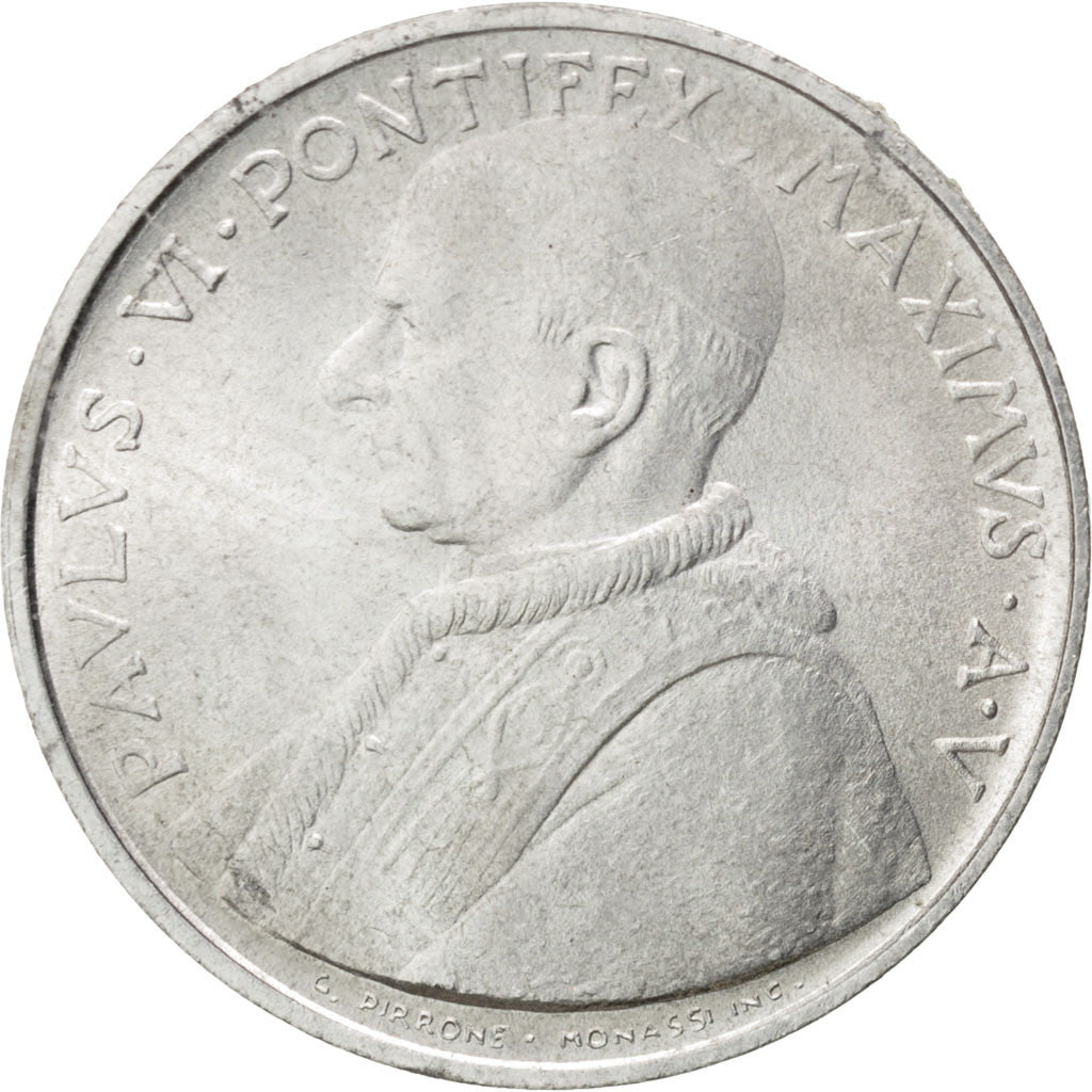 VATICAN CITY, 10 Lire, 1967, KM #95, MS(63), Aluminum, 23, 1.58