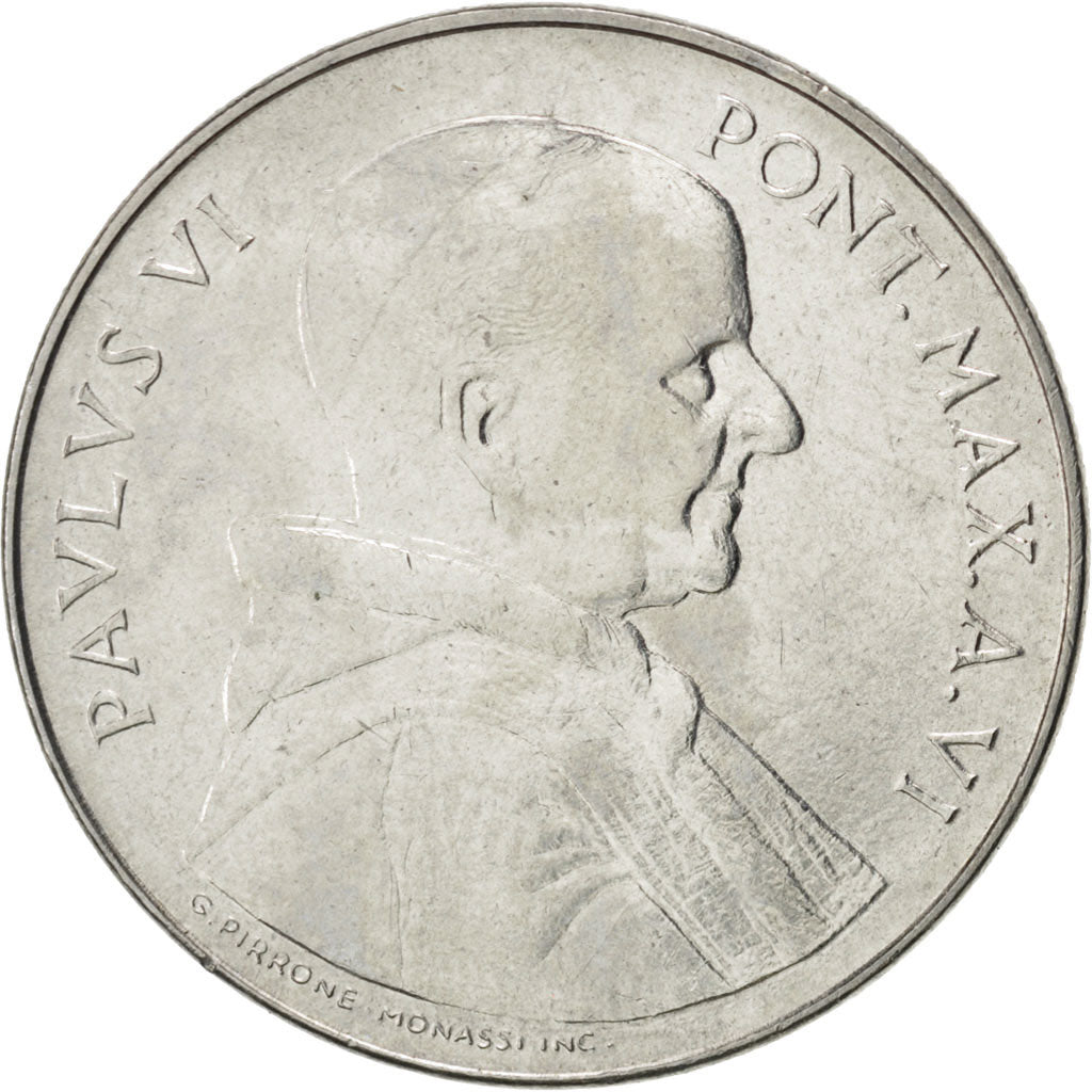 VATICAN CITY, 50 Lire, 1968, KM #105, MS(63), Stainless Steel, 24.8, 6.25