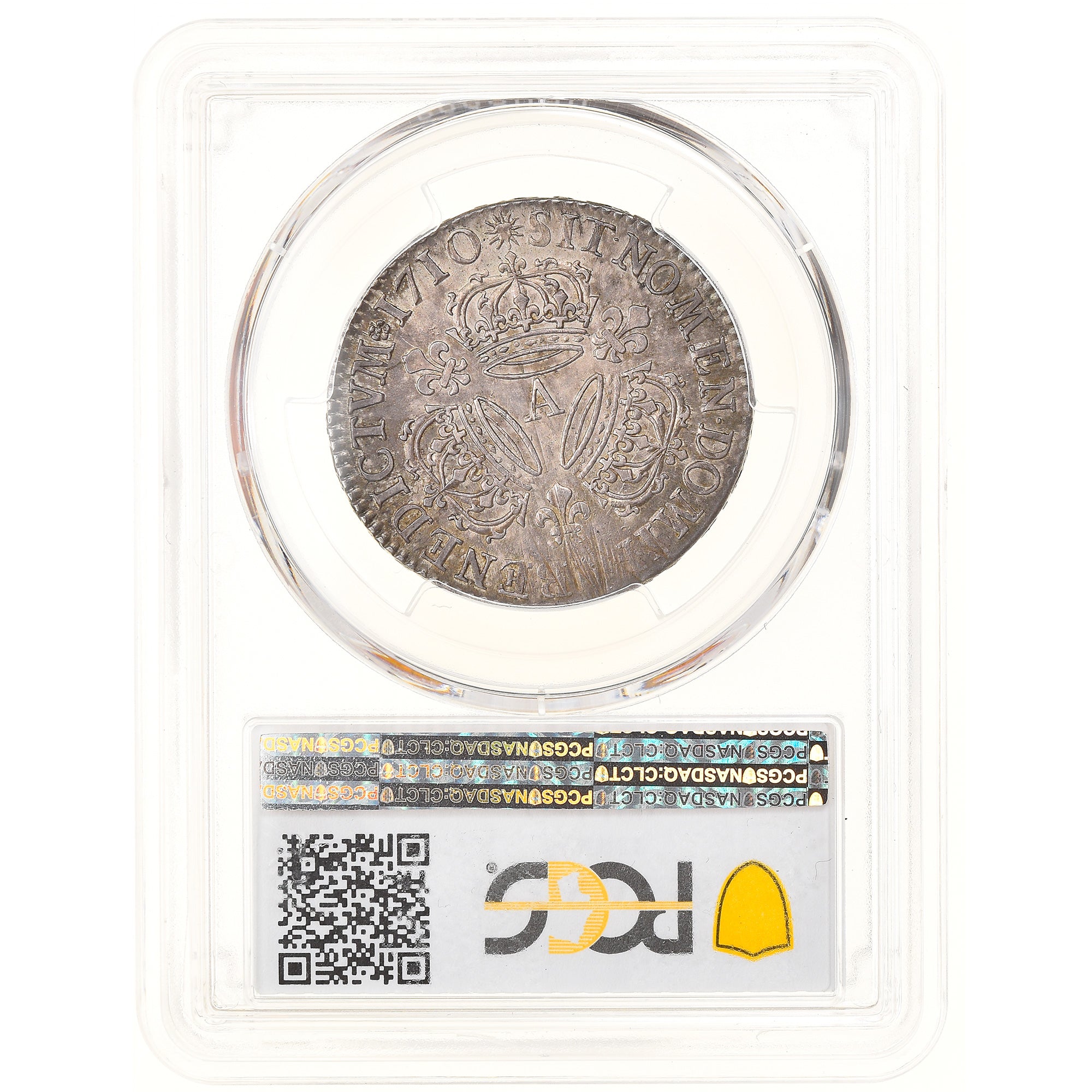 Moneta, Francia, Louis XIV, 1/2 Ecu aux trois couronnes, 1710, Paris, PCGS