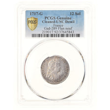 Munten, Frankrijk, Louis XV, 1/10 Écu Vertugadin, 12 Sols, 1/10 ECU, 1717