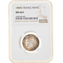 Moneta, Francia, Cérès, Franc, 1888, Paris, NGC, MS66+, FDC, Argento