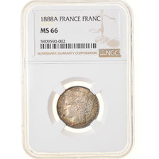 Coin, France, Cérès, Franc, 1888, Paris, NGC, MS66, MS(65-70), Silver