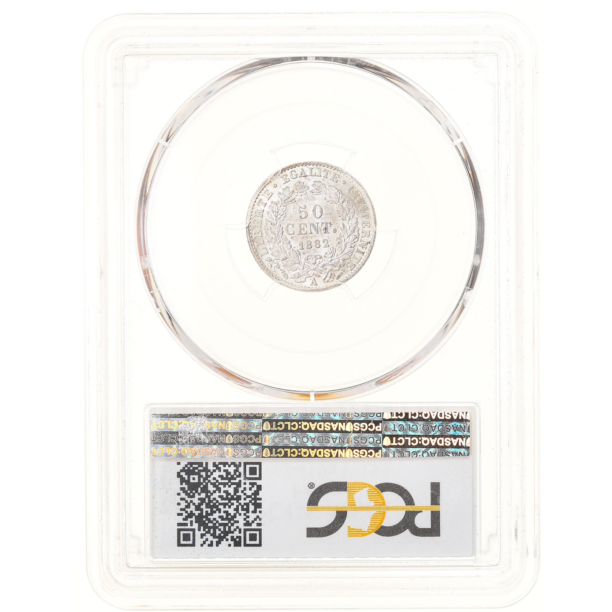 Coin, France, Cérès, 50 Centimes, 1882, Paris, PCGS, MS66, MS(65-70), Silver