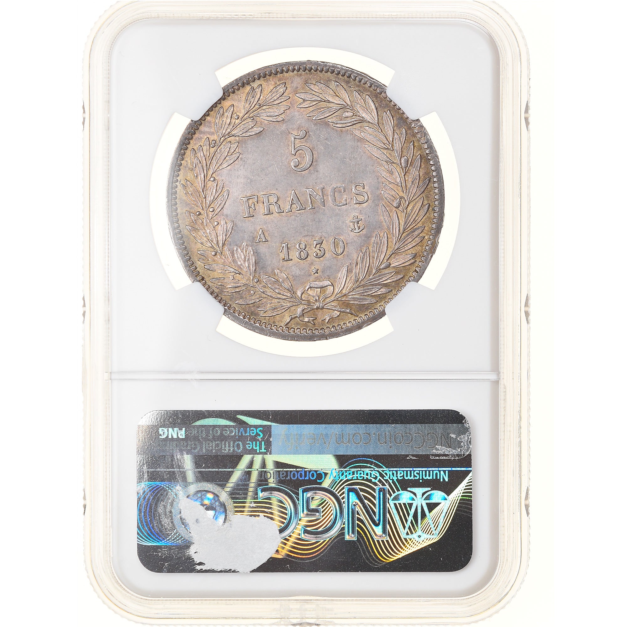 Moneta, Francja, Louis-Philippe, 5 Francs, 1830, Paris, NGC, MS62, MS(60-62)