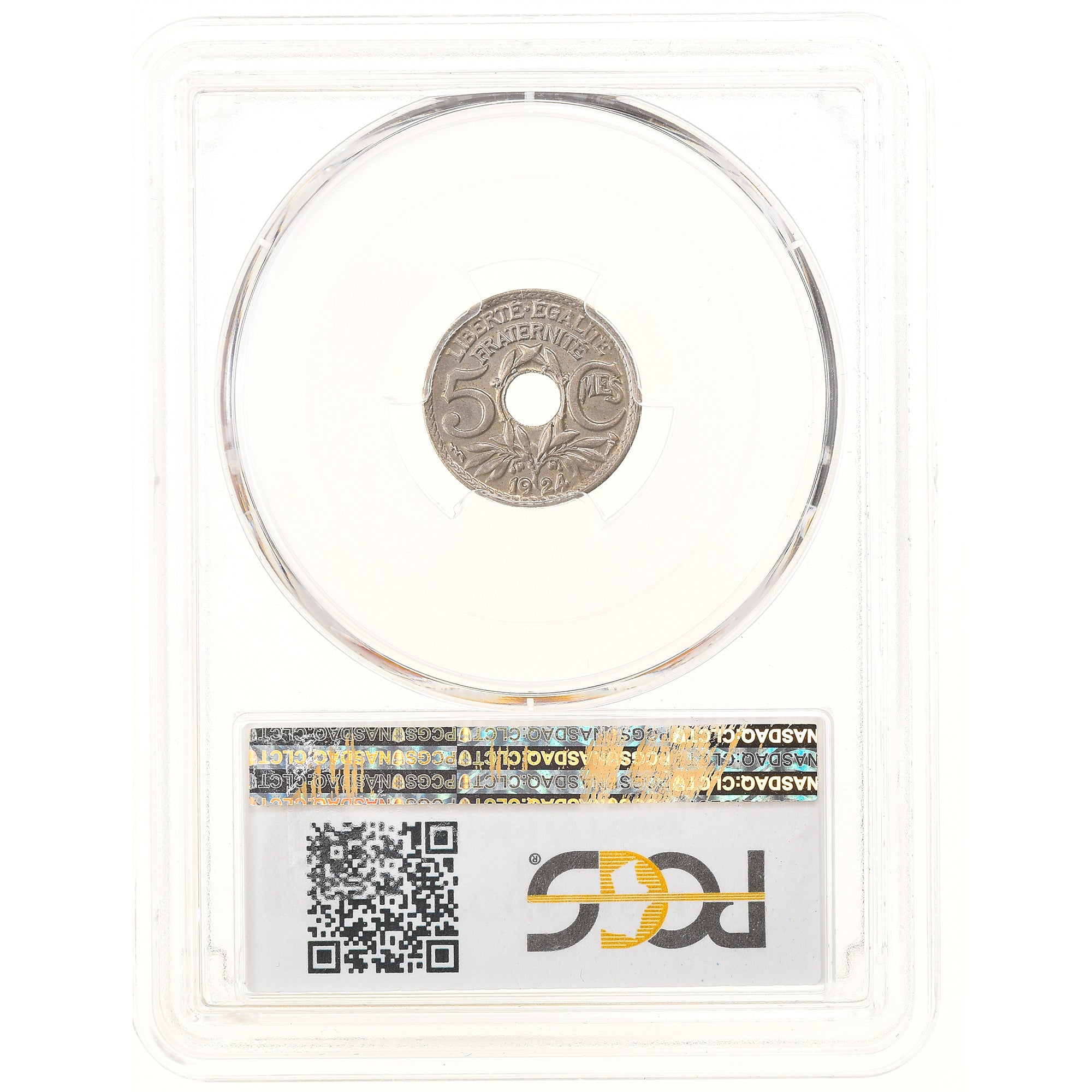 Munten, Frankrijk, Lindauer, 5 Centimes, 1924, Poissy, PCGS, MS64, UNC