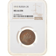Coin, Russia, Nicholas II, 2 Kopeks, 1915, Saint-Petersburg, NGC, MS66BN