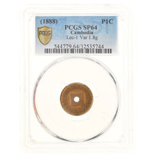 Coin, Cambodia, Centime, 1888, ESSAI, PCGS, SP64, MS(64), Brass, graded