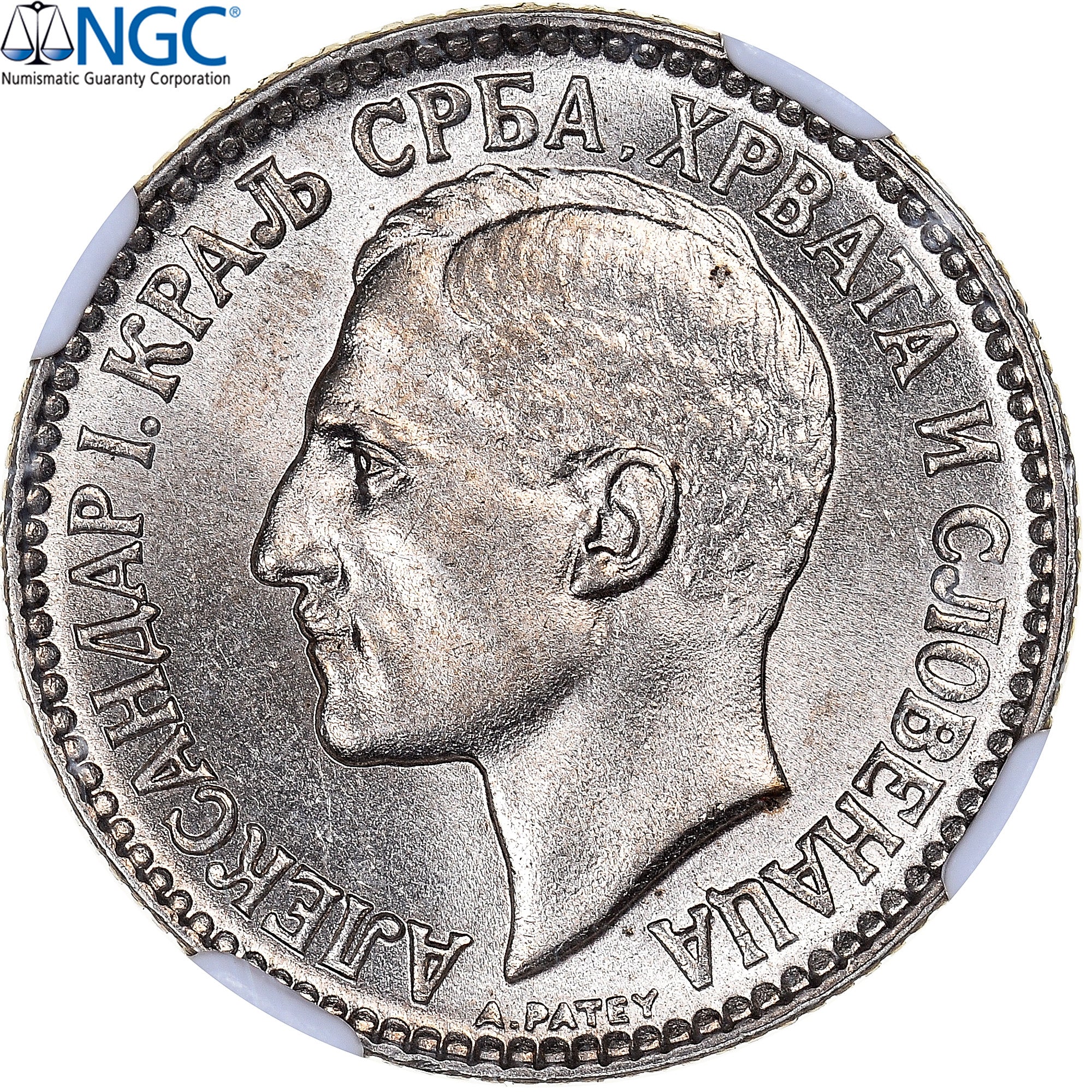 Coin, Yugoslavia, Alexander I, Dinar, 1925, Poissy, NGC, MS66, MS(65-70)