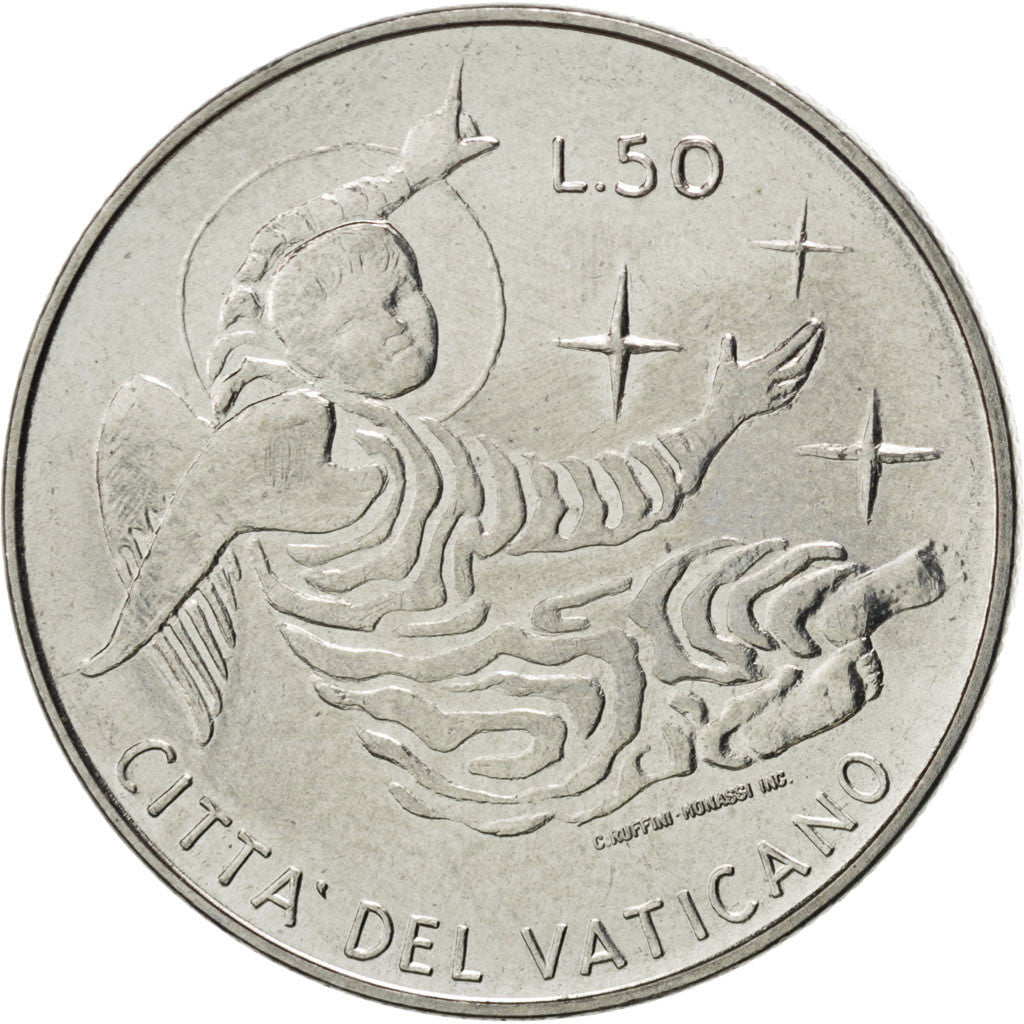 VATICAN CITY, 50 Lire, 1969, KM #113, MS(63), Stainless Steel, 24.8, 6.19