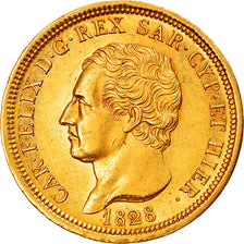 Coin, ITALIAN STATES, SARDINIA, Carlo Felice, 80 Lire, 1828, Genoa, MS(60-62)