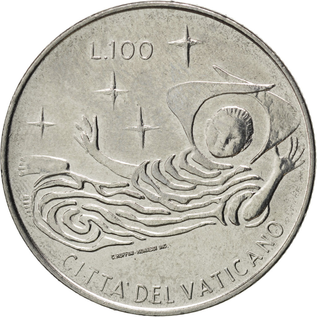 CITTÀ DEL VATICANO, Paul VI, 100 Lire, 1969, SPL, Acciaio inossidabile, KM:114