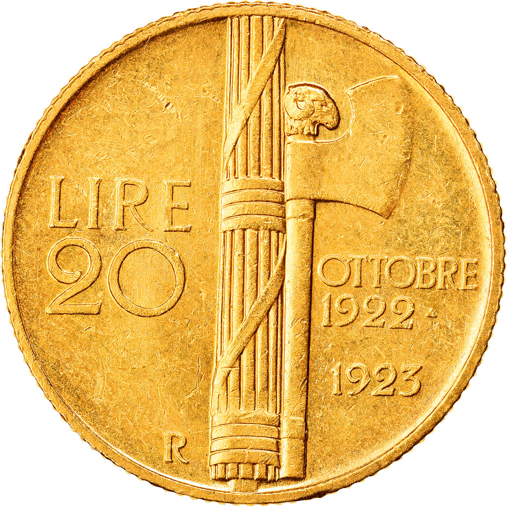 Coin, Italy, Vittorio Emanuele III, 20 Lire, 1923, Rome, MS(60-62), Gold, KM:64