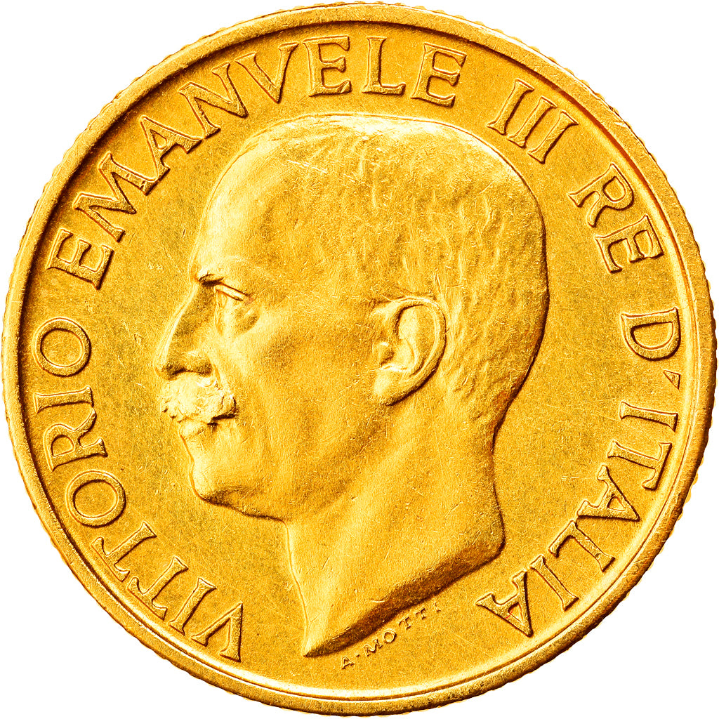 Moneta, Włochy, Vittorio Emanuele III, 20 Lire, 1923, Rome, MS(60-62), Złoto