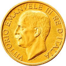 Moeda, Itália, Vittorio Emanuele III, 20 Lire, 1923, Rome, MS(60-62), Dourado