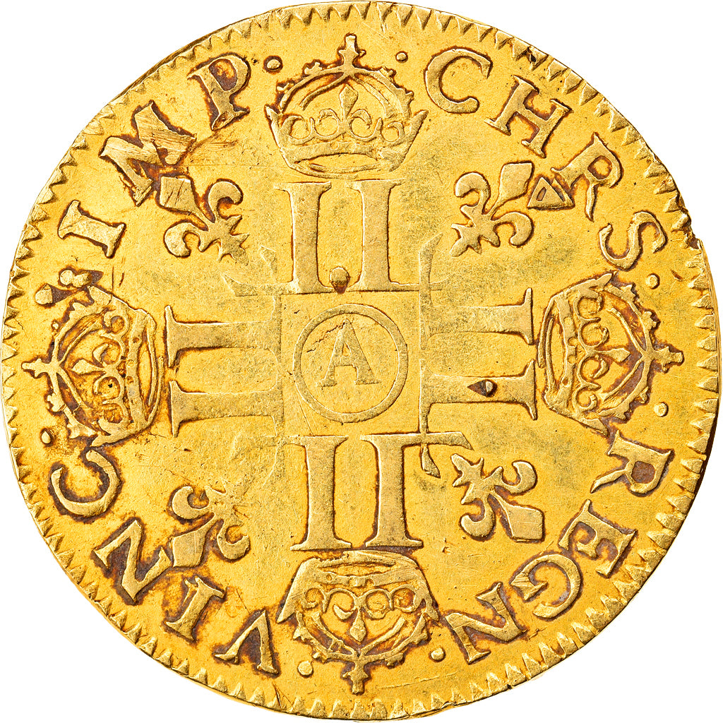 Moneta, Francia, Louis XIV, Louis d'or à la mèche longue, Louis d'Or, 1649