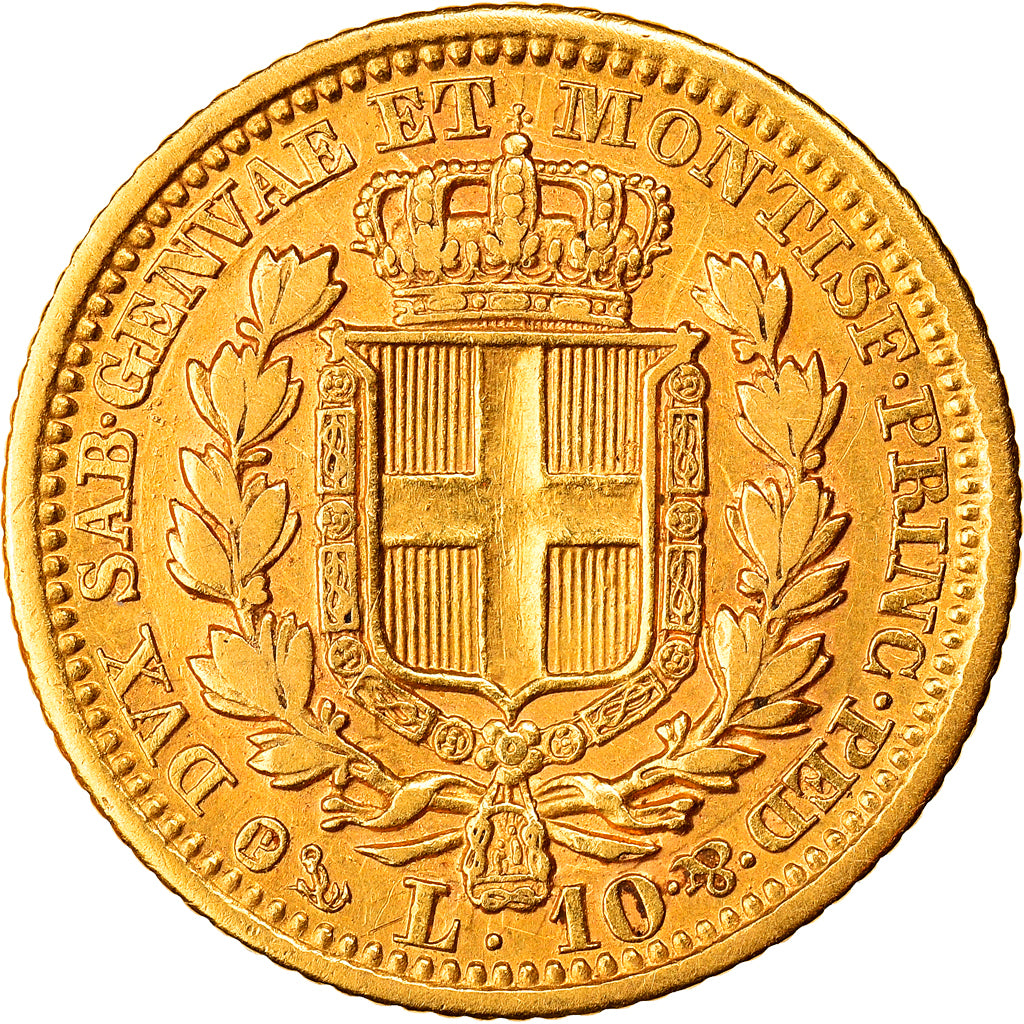 Coin, ITALIAN STATES, SARDINIA, Carlo Alberto, 10 Lire, 1833, Genoa, AU(50-53)
