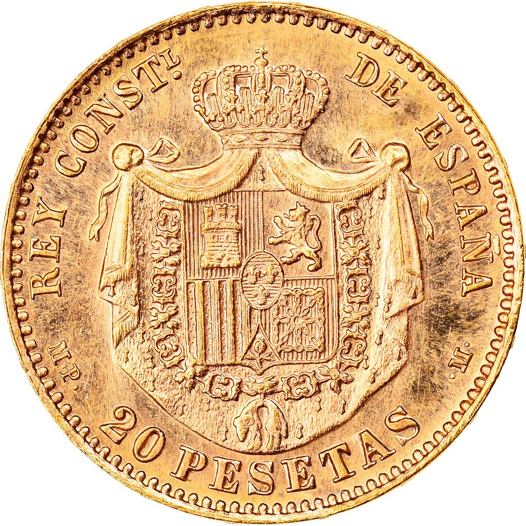 Coin, Spain, Alfonso XIII, 20 Pesetas, 1887 (1961), Madrid, MS(60-62), Gold