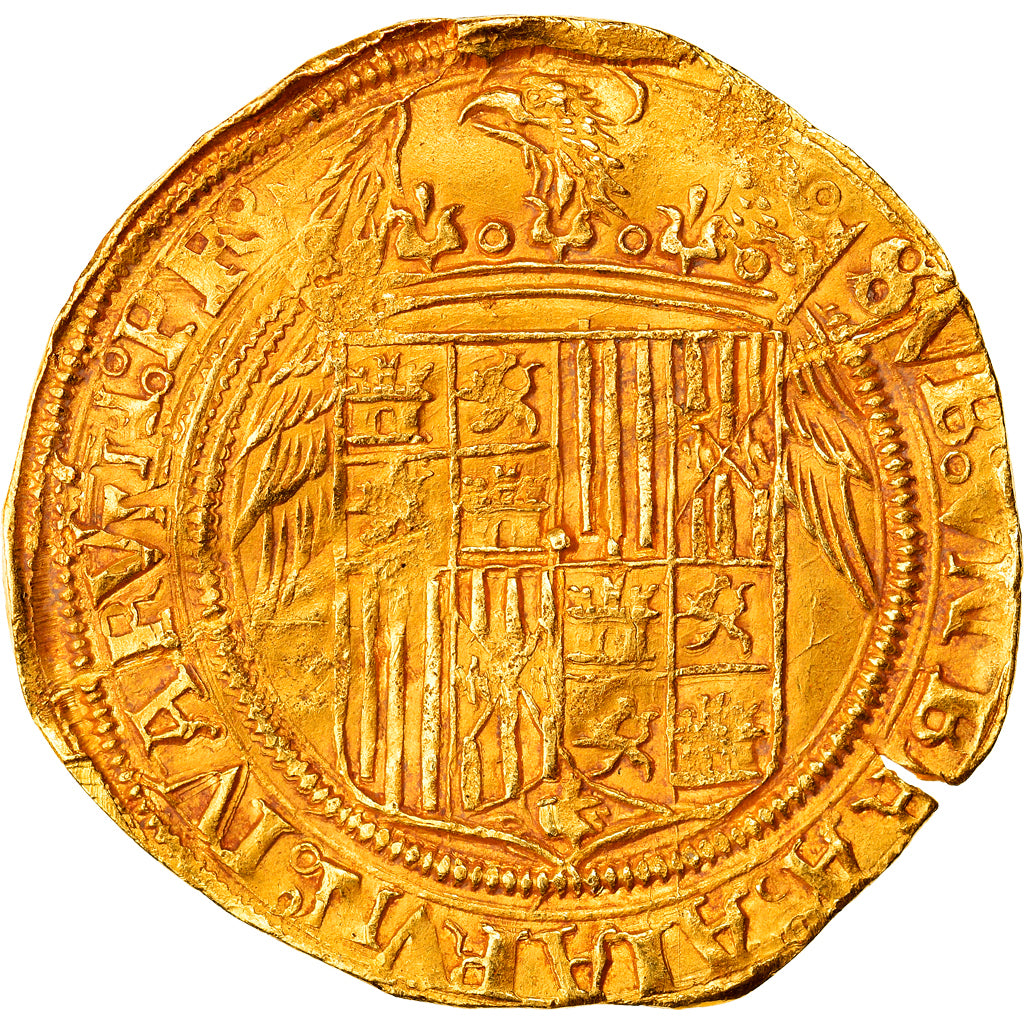 Coin, Spain, Ferdinand & Isabella, Doble Excelente, Seville, EF(40-45), Gold