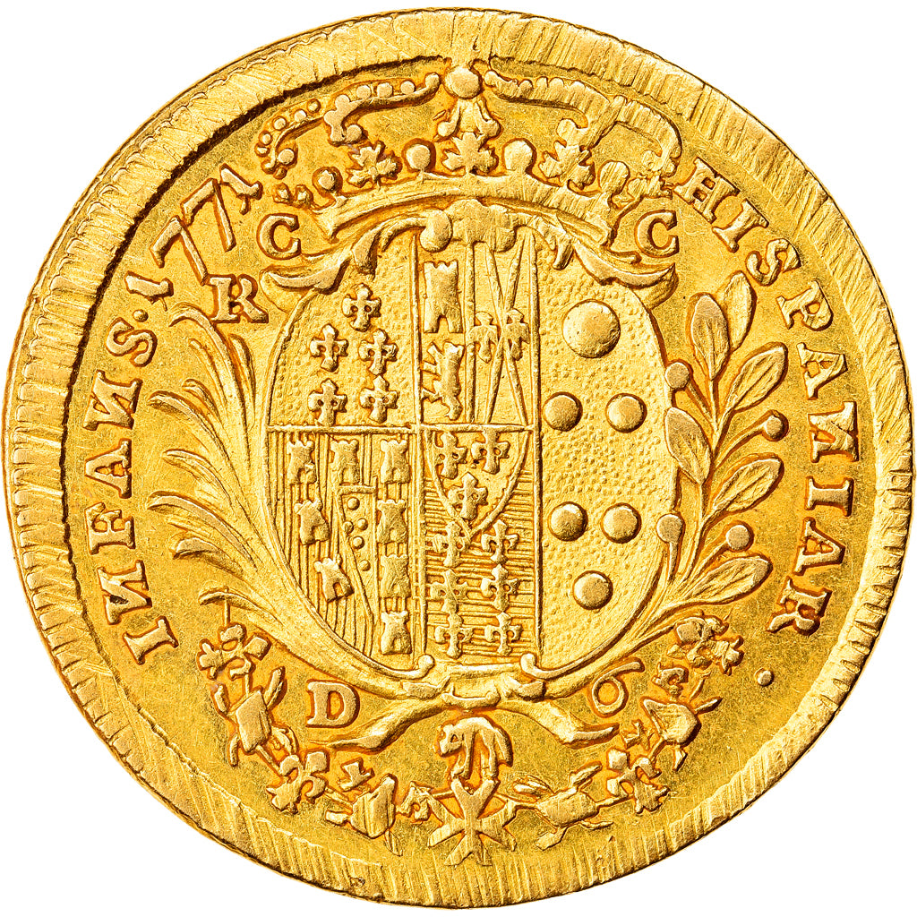 Moneta, STATI ITALIANI, NAPLES, Ferdinando IV, 6 Ducati, 1771, SPL-, Oro, KM:176