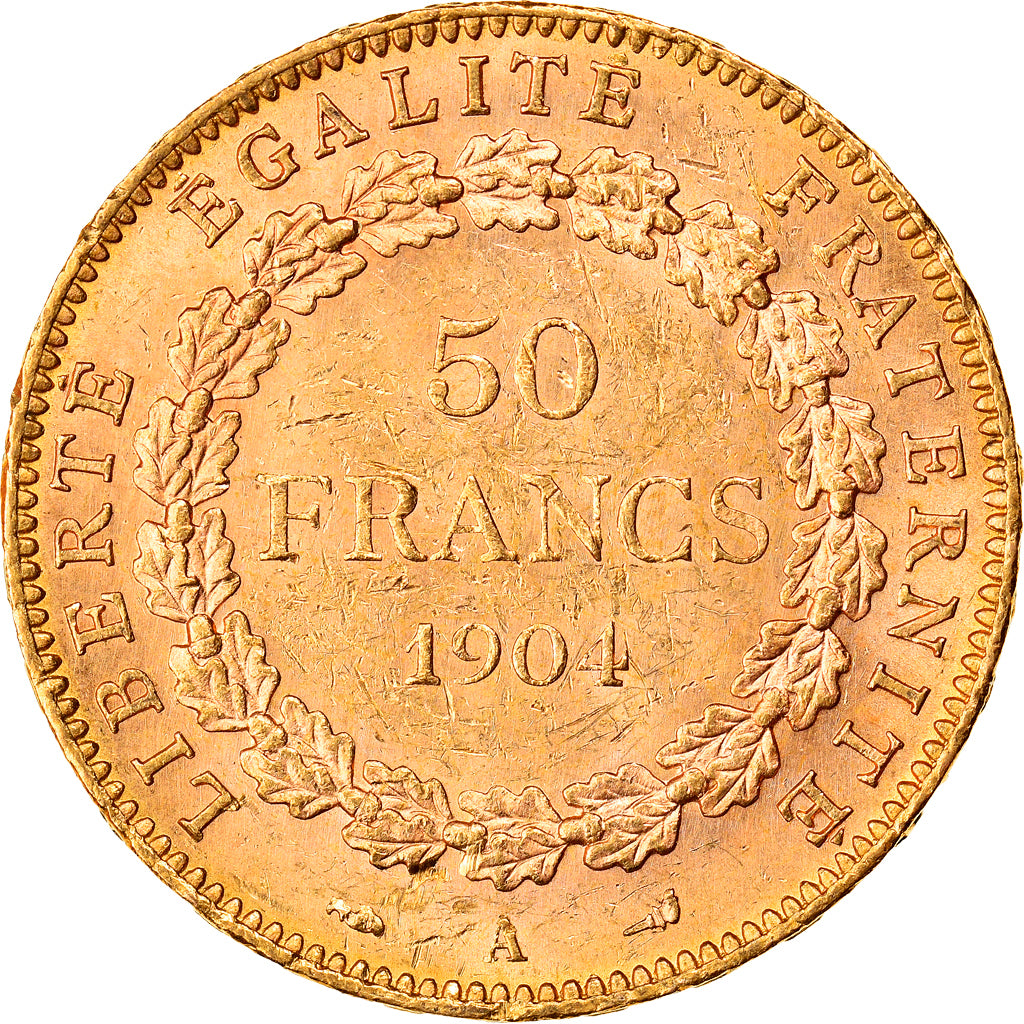 Coin, France, Génie, 50 Francs, 1904, Paris, AU(55-58), Gold, KM:831
