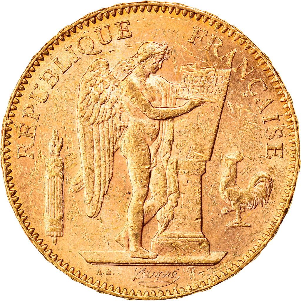 Moneta, Francja, Génie, 50 Francs, 1904, Paris, AU(50-53), Złoto, KM:831