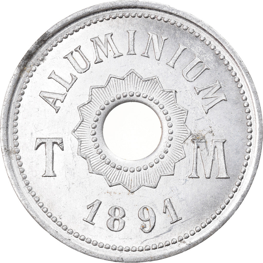 Moneda, Francia, Essai TM 4, 1891, Essai uniface, SC, Aluminio, Mazard:2322