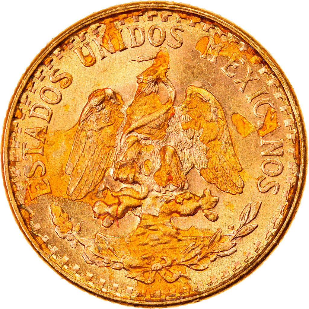 Coin, Mexico, 2 Pesos, 1945, Mexico City, AU(55-58), Gold, KM:461