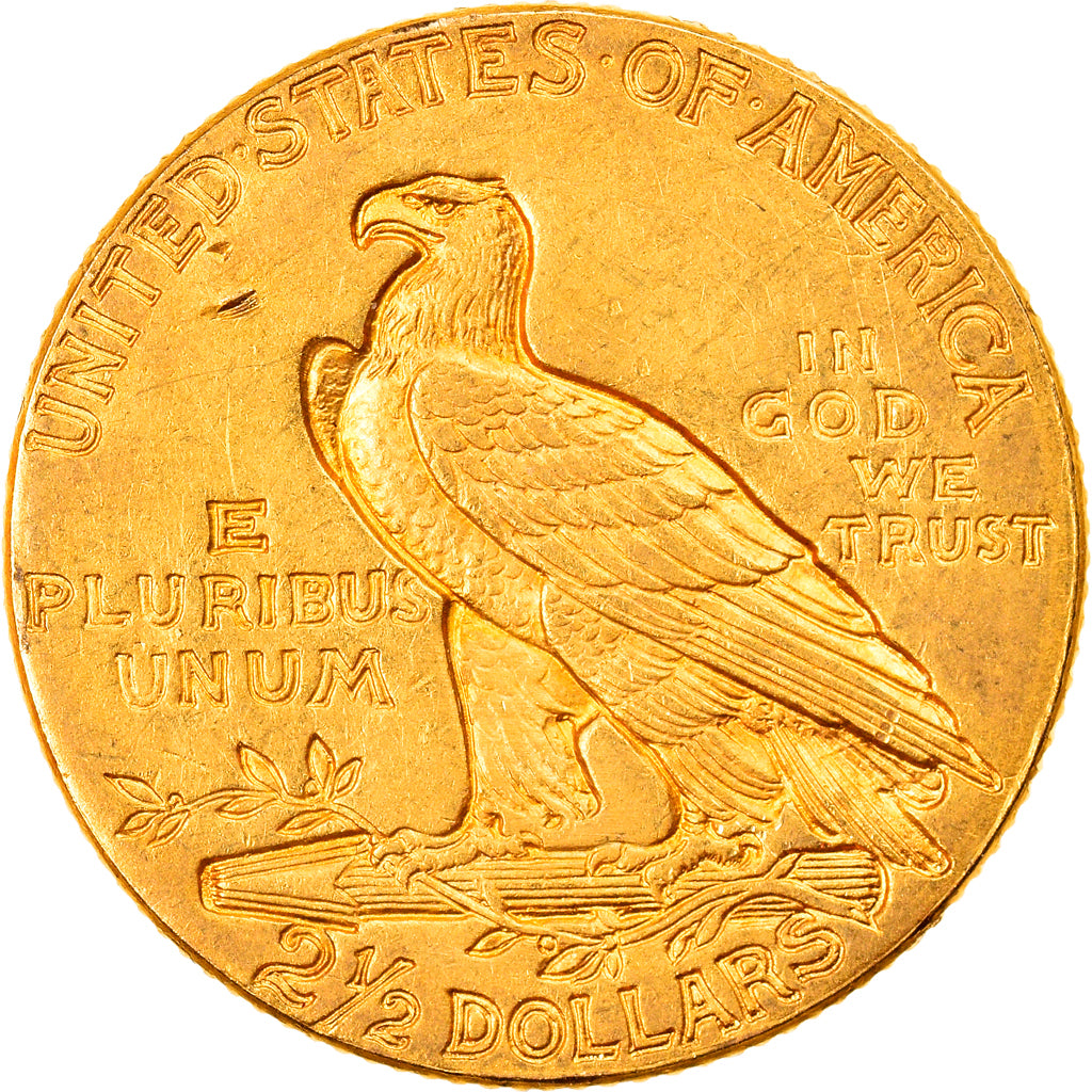 Moneta, USA, Indian Head, $2.50, Quarter Eagle, 1912, U.S. Mint, Philadelphia