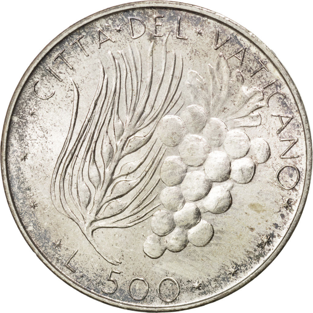 VATICAN CITY, 500 Lire, 1970, KM #123, MS(63), Silver, 29.3, 11.01