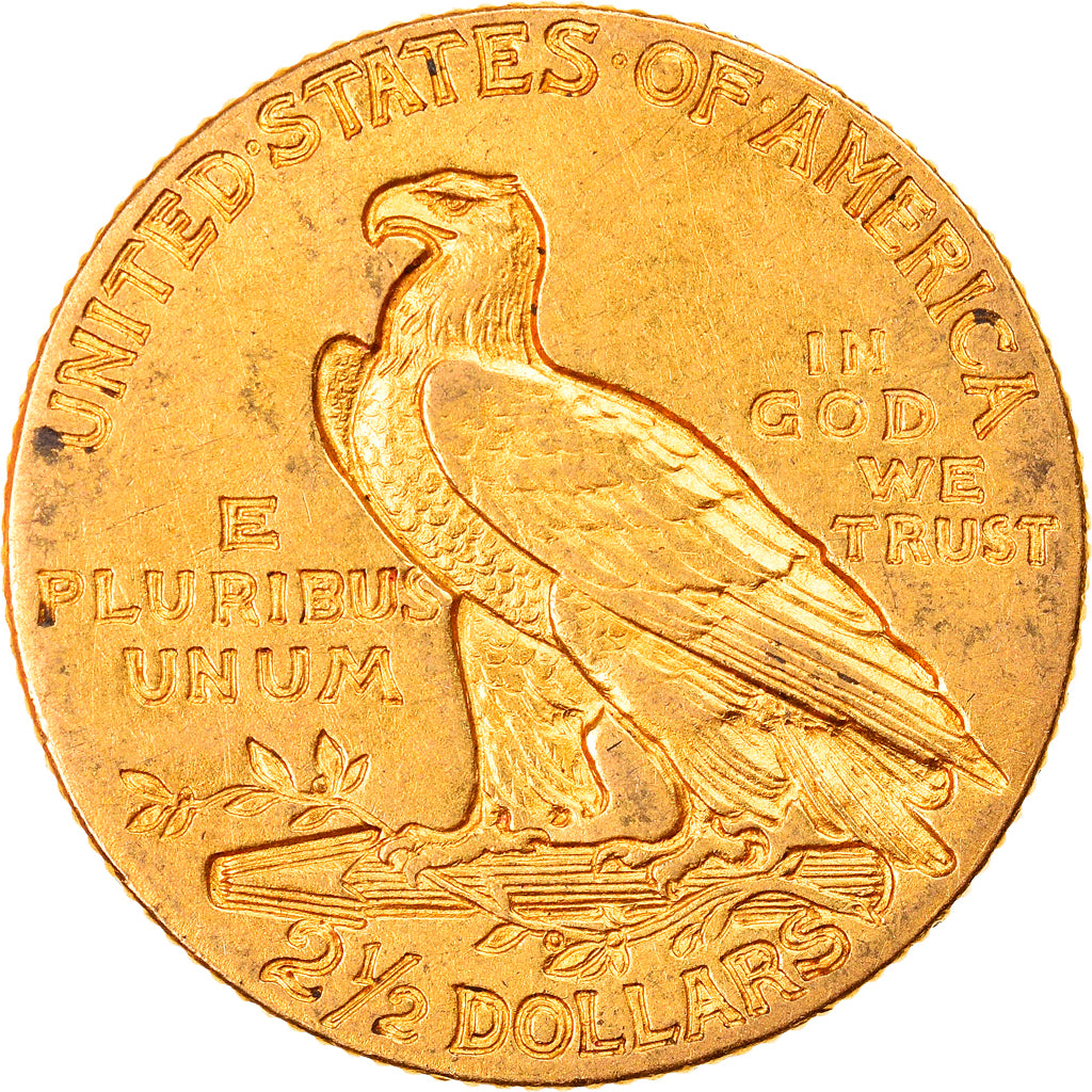 Moneta, USA, Indian Head, $2.50, Quarter Eagle, 1908, U.S. Mint, Philadelphia