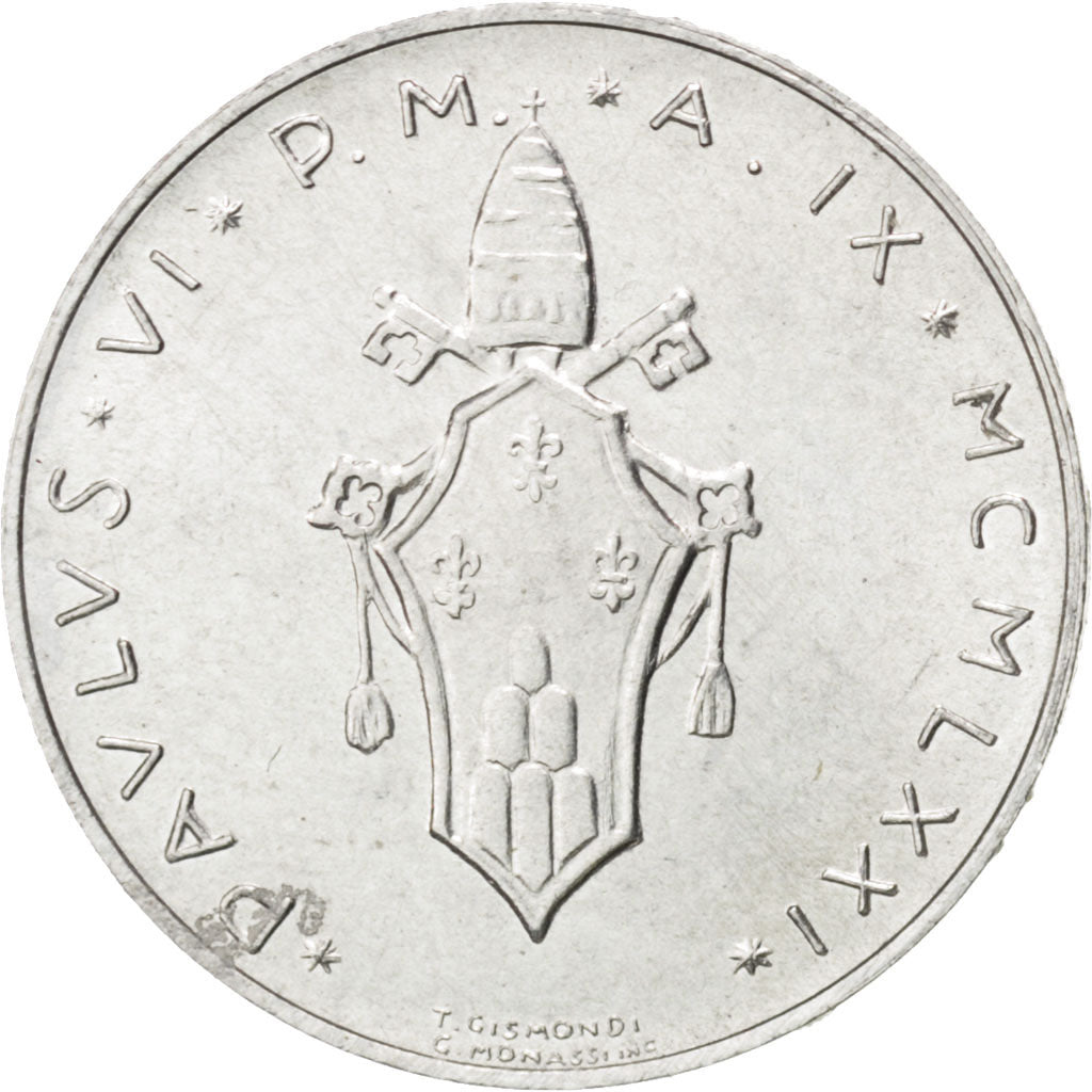 Coin, VATICAN CITY, Paul VI, Lira, 1971, MS(63), Aluminum, KM:116
