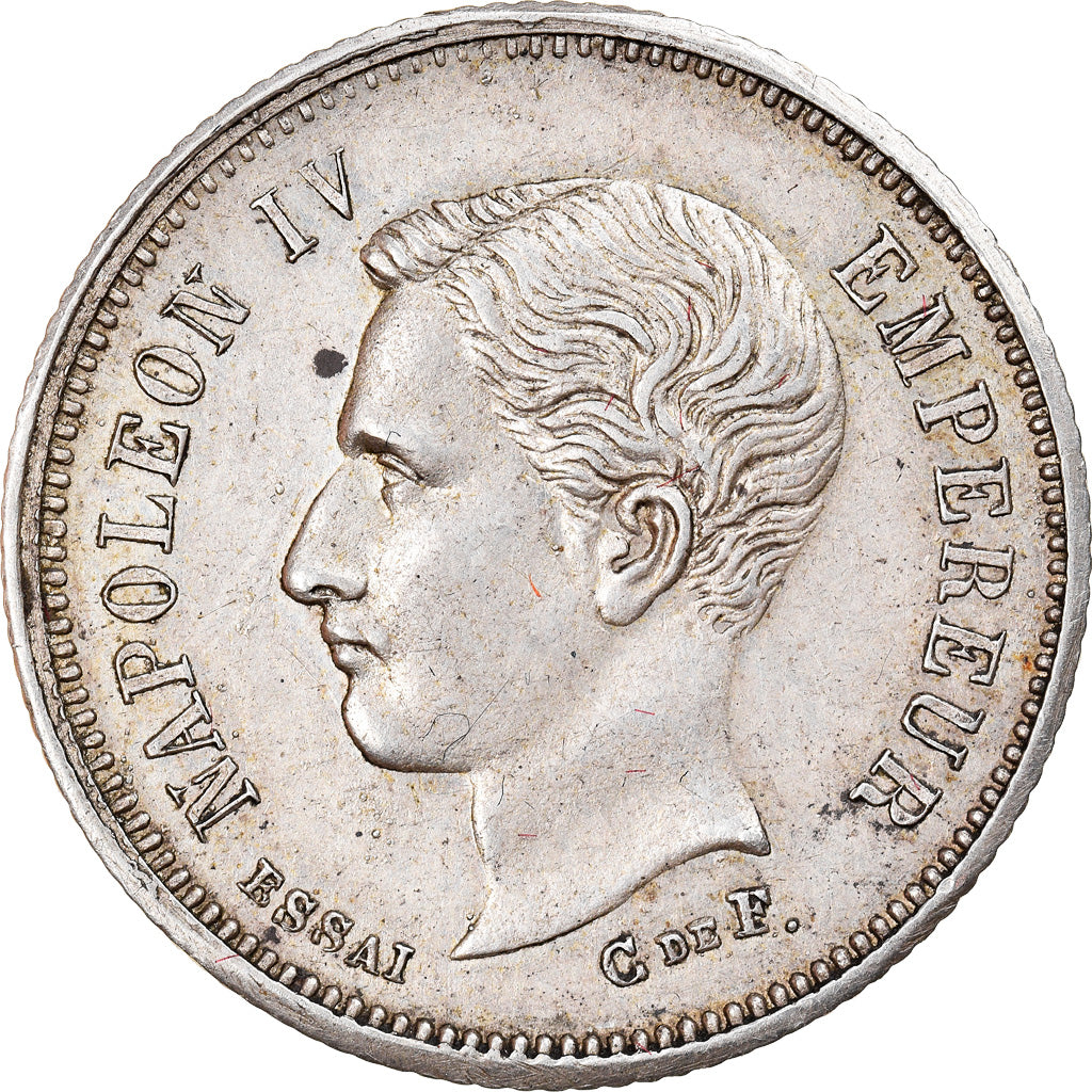 Coin, France, Napoleon IV, Franc, 1874, Brussels, ESSAI, MS(60-62), Silver