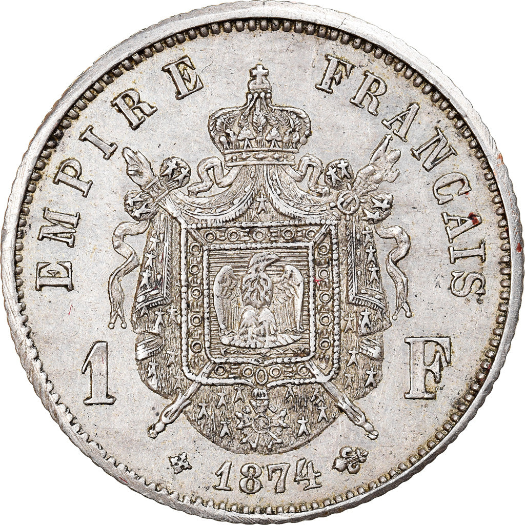 Coin, France, Napoleon IV, Franc, 1874, Brussels, ESSAI, MS(60-62), Silver