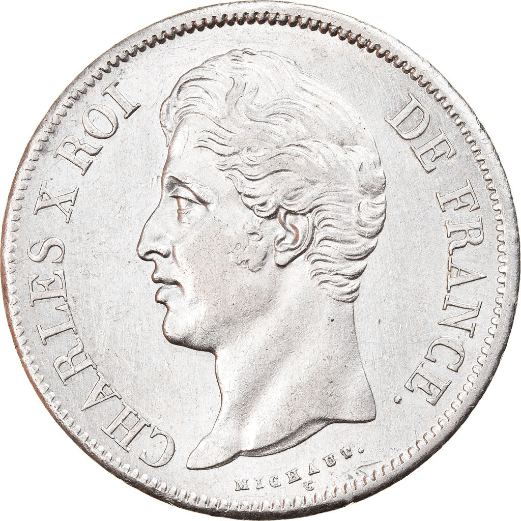 Coin, France, Charles X, 5 Francs, 1828, Paris, AU(55-58), Silver, KM:728.1