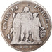 Moneda, Francia, Union et Force, 5 Francs, AN 9, Bayonne, BC, Plata, KM:639.6