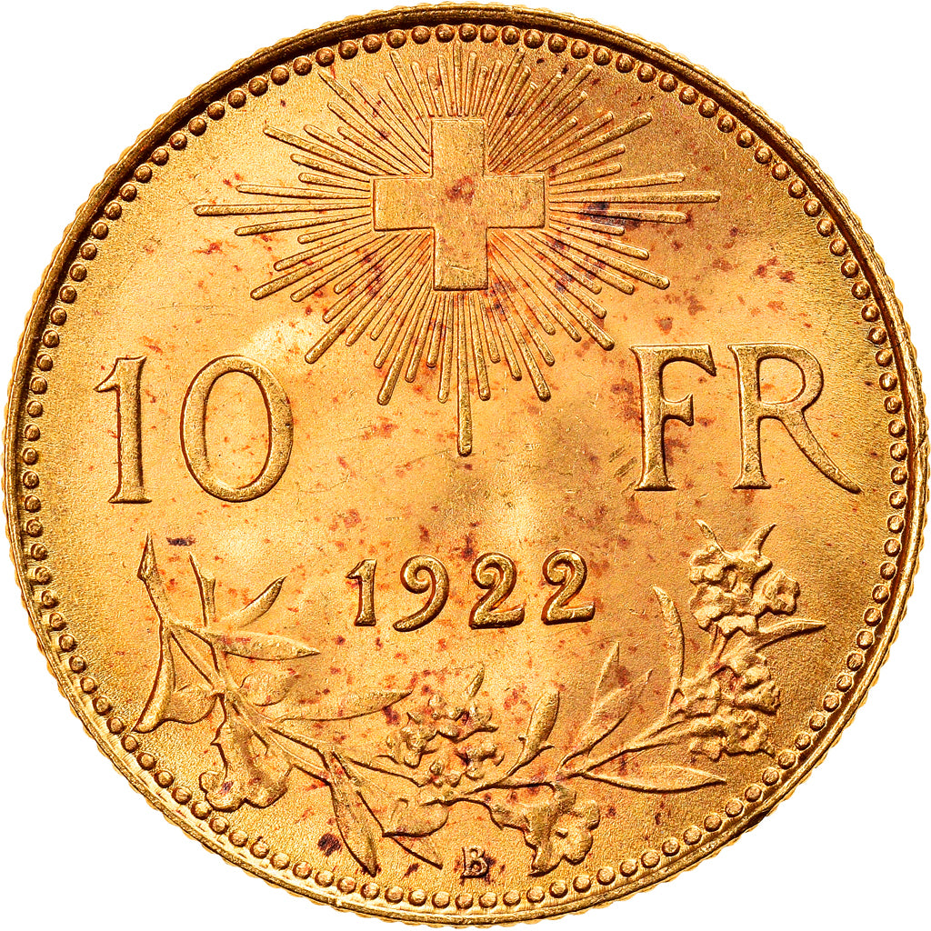 Moneta, Svizzera, 10 Francs, 1922, Bern, SPL, Oro, KM:36