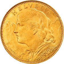 Coin, Switzerland, 10 Francs, 1922, Bern, MS(63), Gold, KM:36