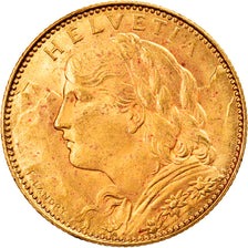 Coin, Switzerland, 10 Francs, 1922, Bern, MS(63), Gold, KM:36