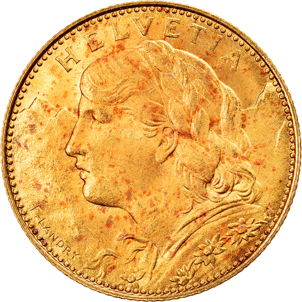 Moneda, Suiza, 10 Francs, 1922, Bern, SC, Oro, KM:36
