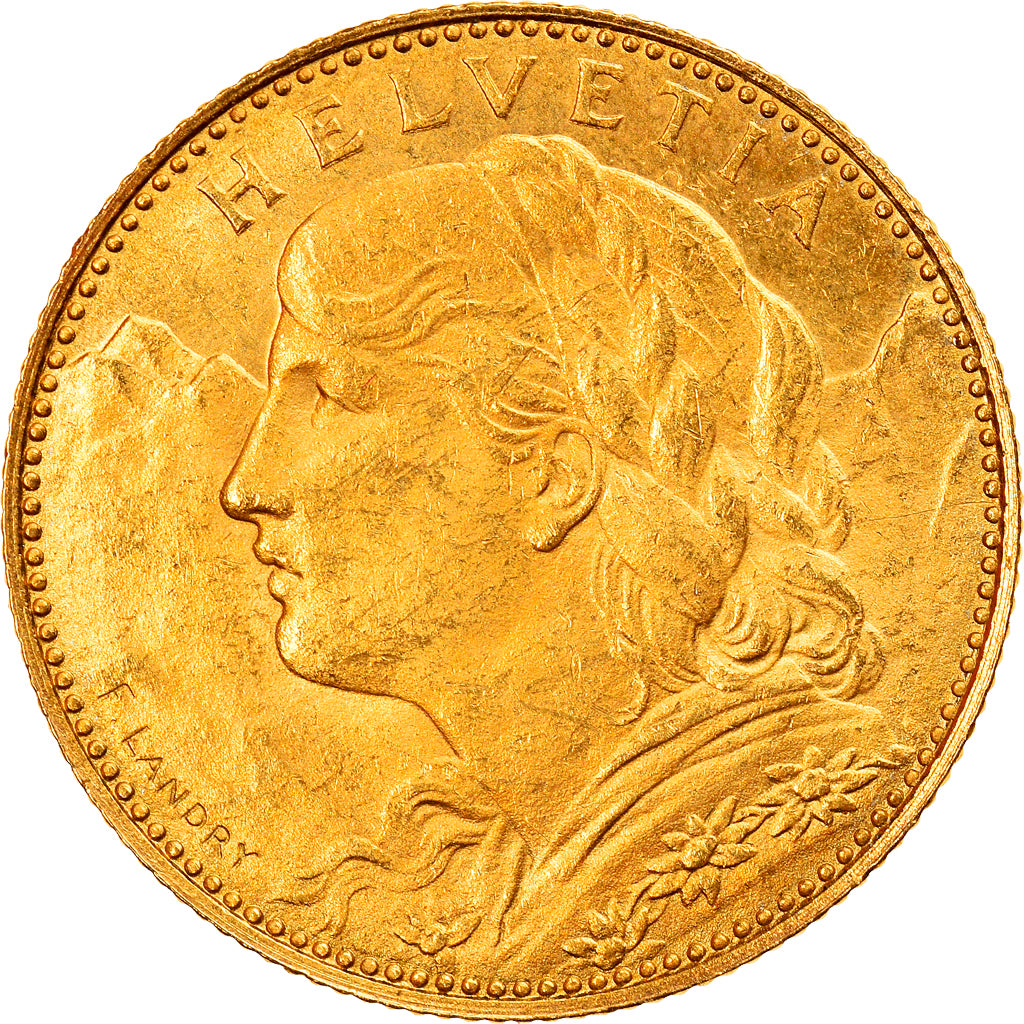 Coin, Switzerland, 10 Francs, 1922, Bern, MS(63), Gold, KM:36