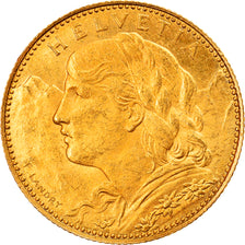 Coin, Switzerland, 10 Francs, 1922, Bern, MS(63), Gold, KM:36